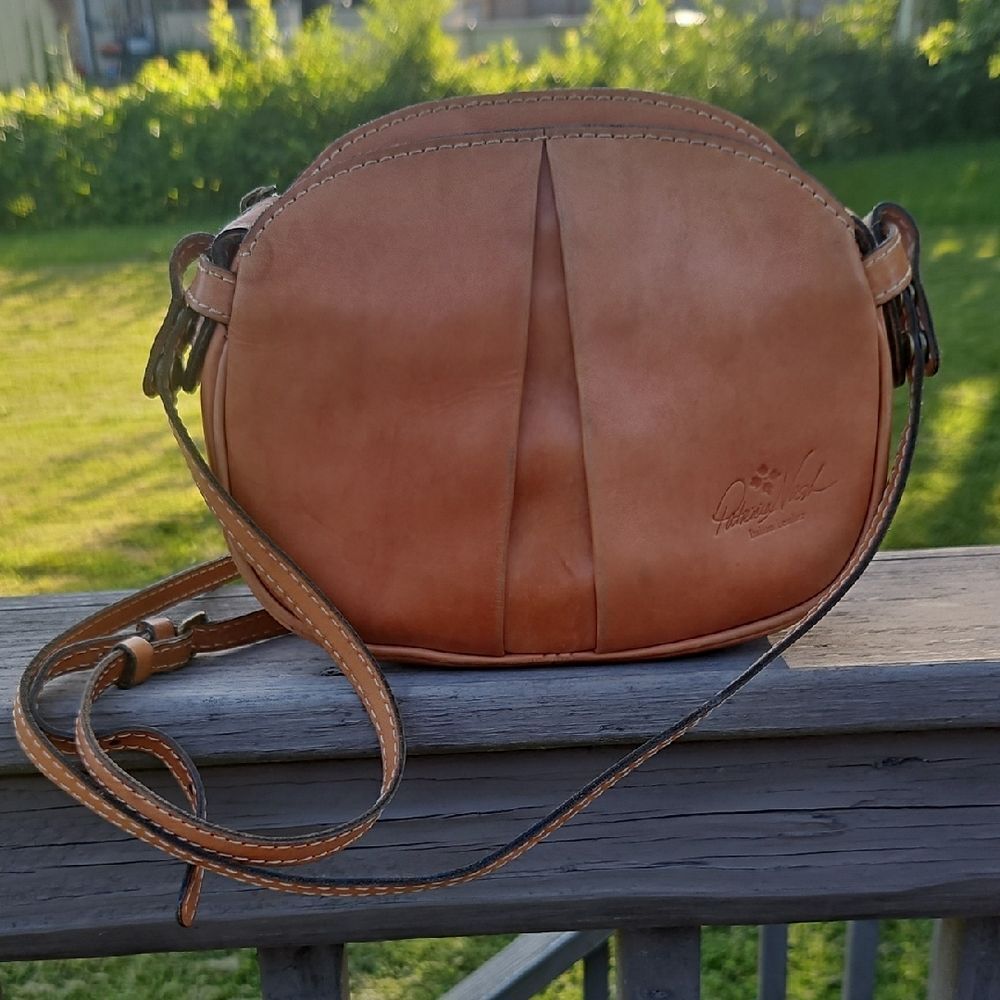 Patricia Nash Italian Leather Crossbody Saddle Bag